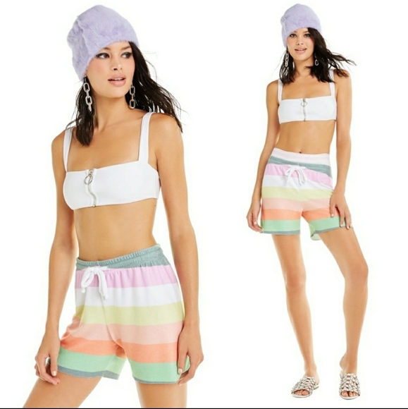 Wildfox Pants - ⭐WILDFOX STRIPED DRAWSTRING SHORTS NEW XS⭐